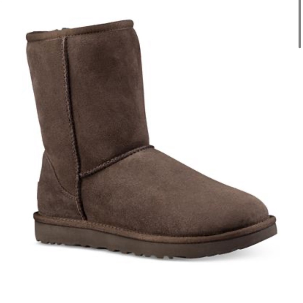 Women’s Chocolate Classic Short Uggs, Size 8